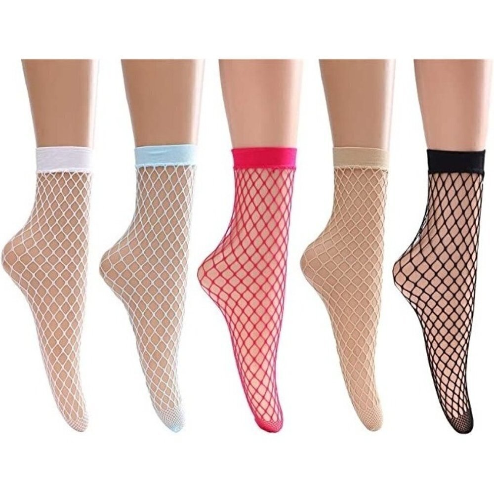 Fishnet Socks Lace Short Ankle Stockings Socks Boots Heels Anklet Dress NWT